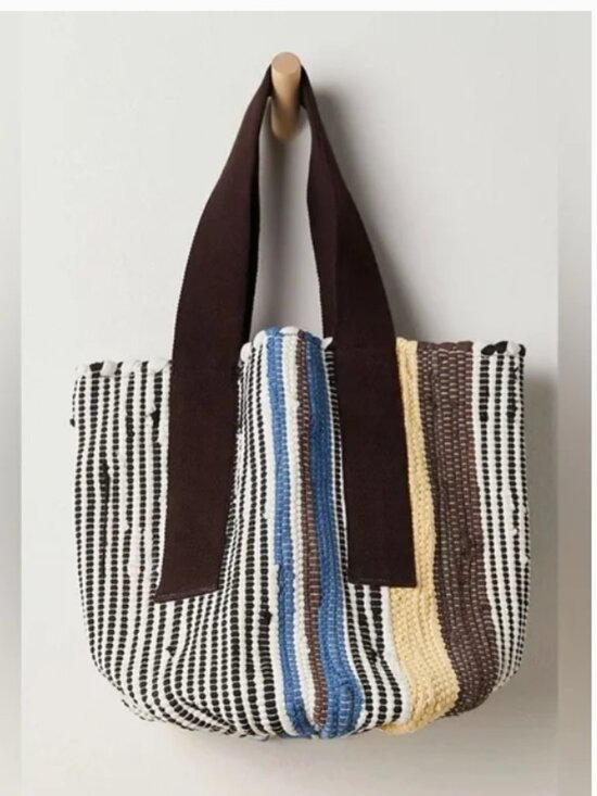 NWT FREE PEOPLE Driftwood Rug Tote Bag | Banana Split - Picture 1 of 15